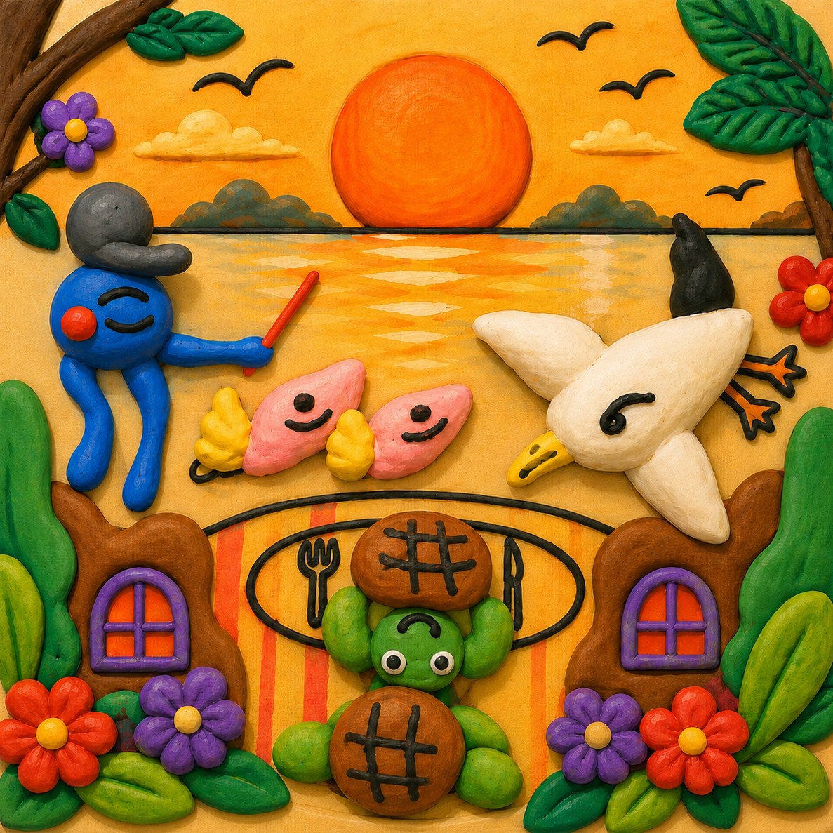 幸福晚餐,兒童畫,孩童創作,兒童作品,孩子作品,兒童插畫,兒童藝術,原創插畫,插畫授權,文創商品,企業禮贈,ESG禮贈,客製化禮品,童心創作,童心回饋計畫,薪傳創藝坊