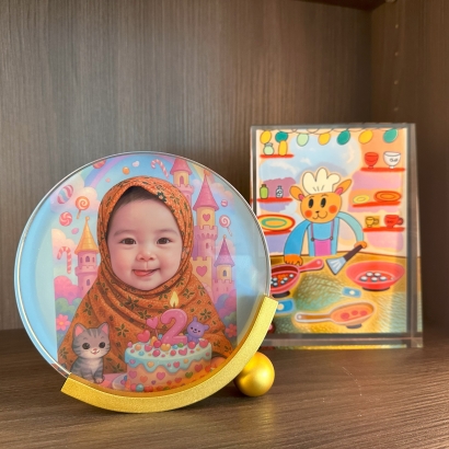 水晶畫, 圓形水晶擺件