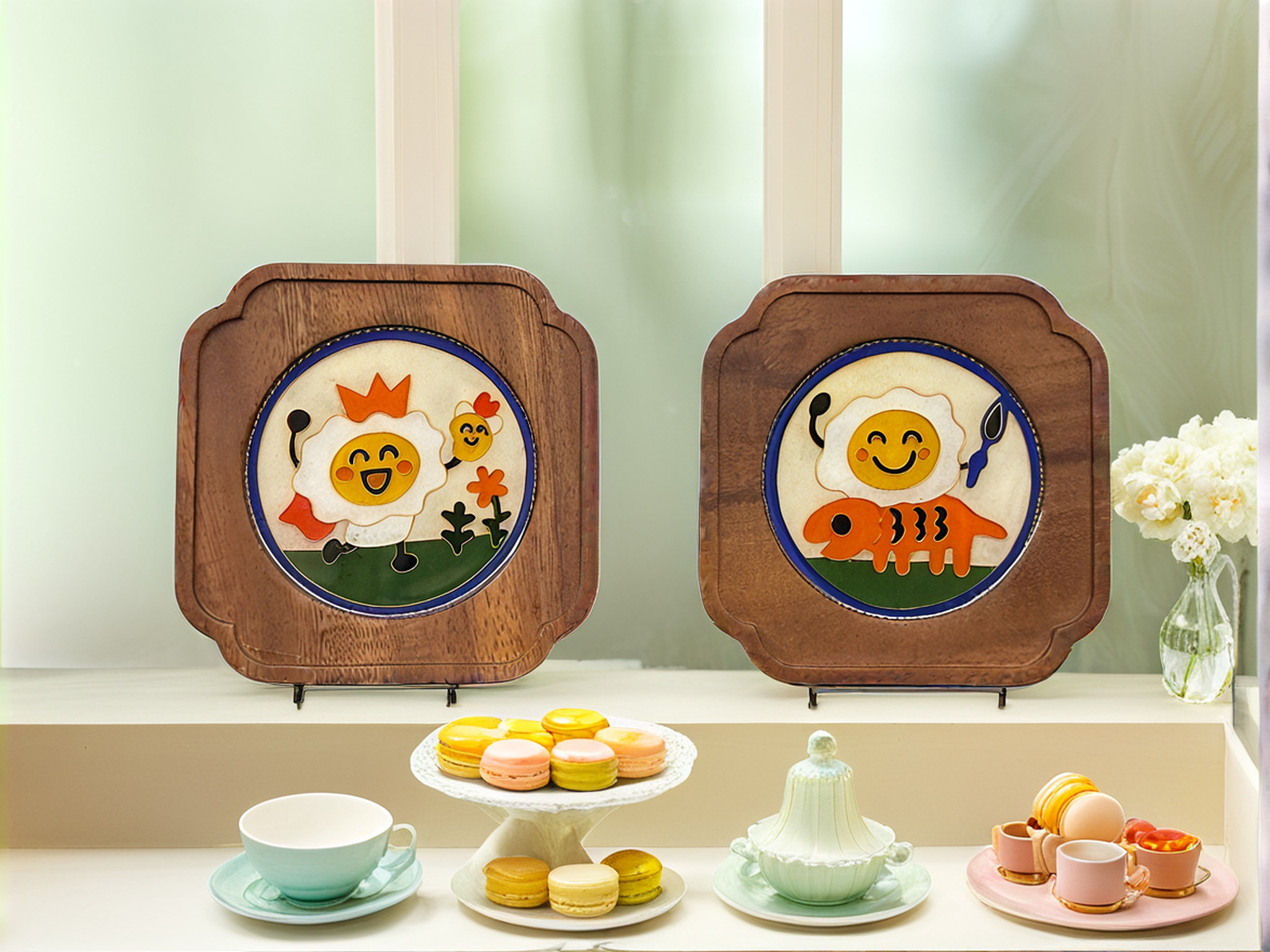 掐絲琺瑯小托盤-雞蛋小人｜手工彩繪漸層填色