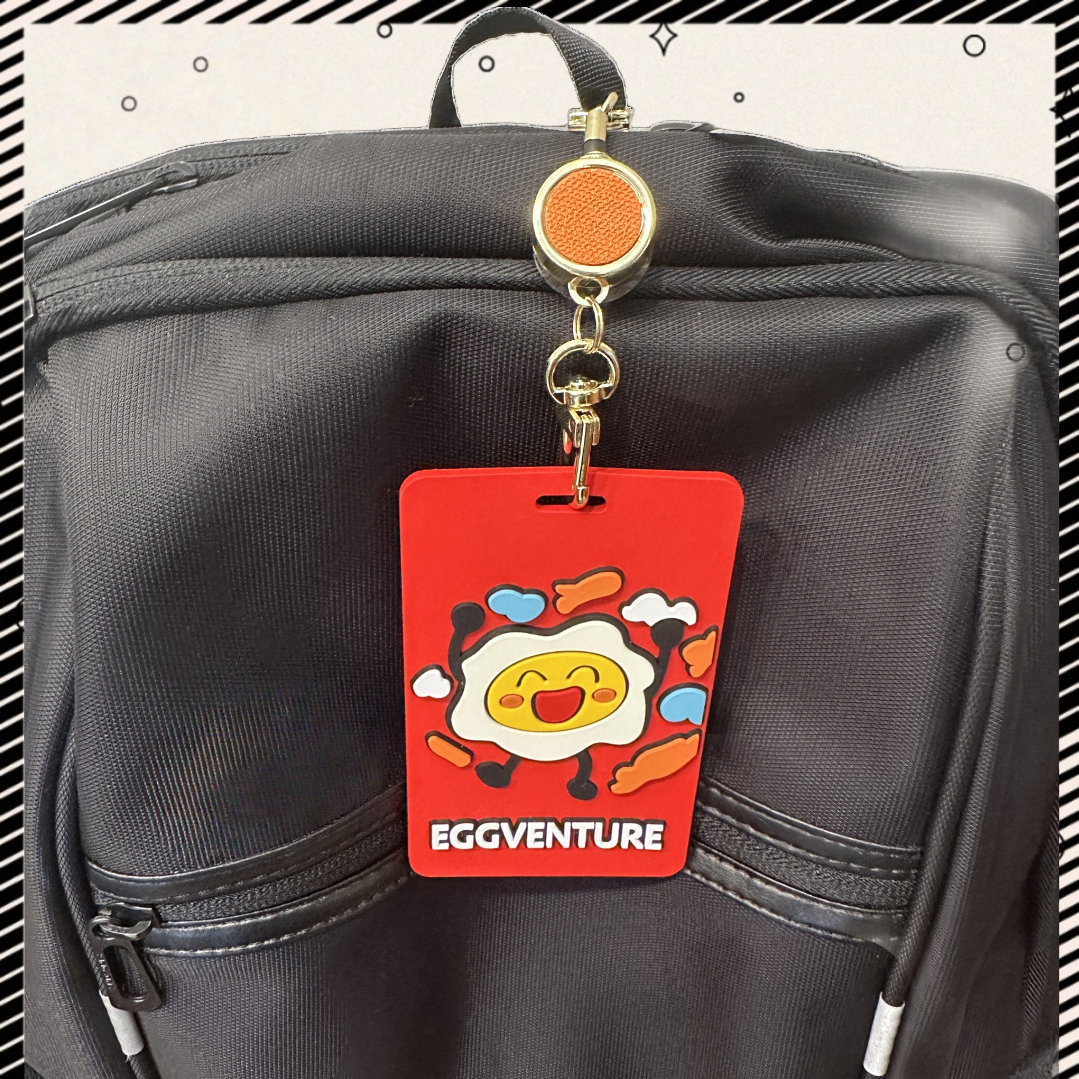 雞蛋小人吊牌卡套｜伸縮拉扣隨拉即刷便利設計
