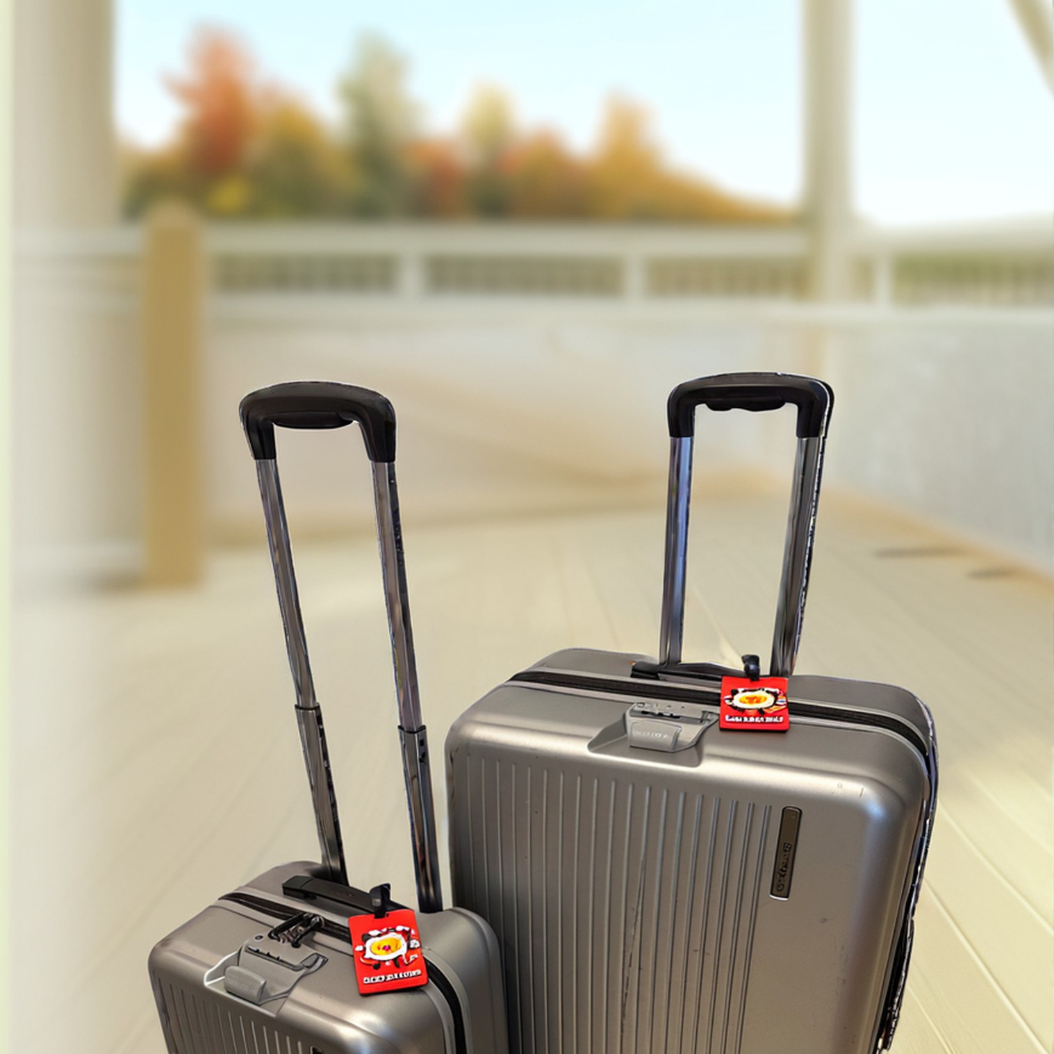 雞蛋小人吊牌卡套|旅行行李掛件展示效果