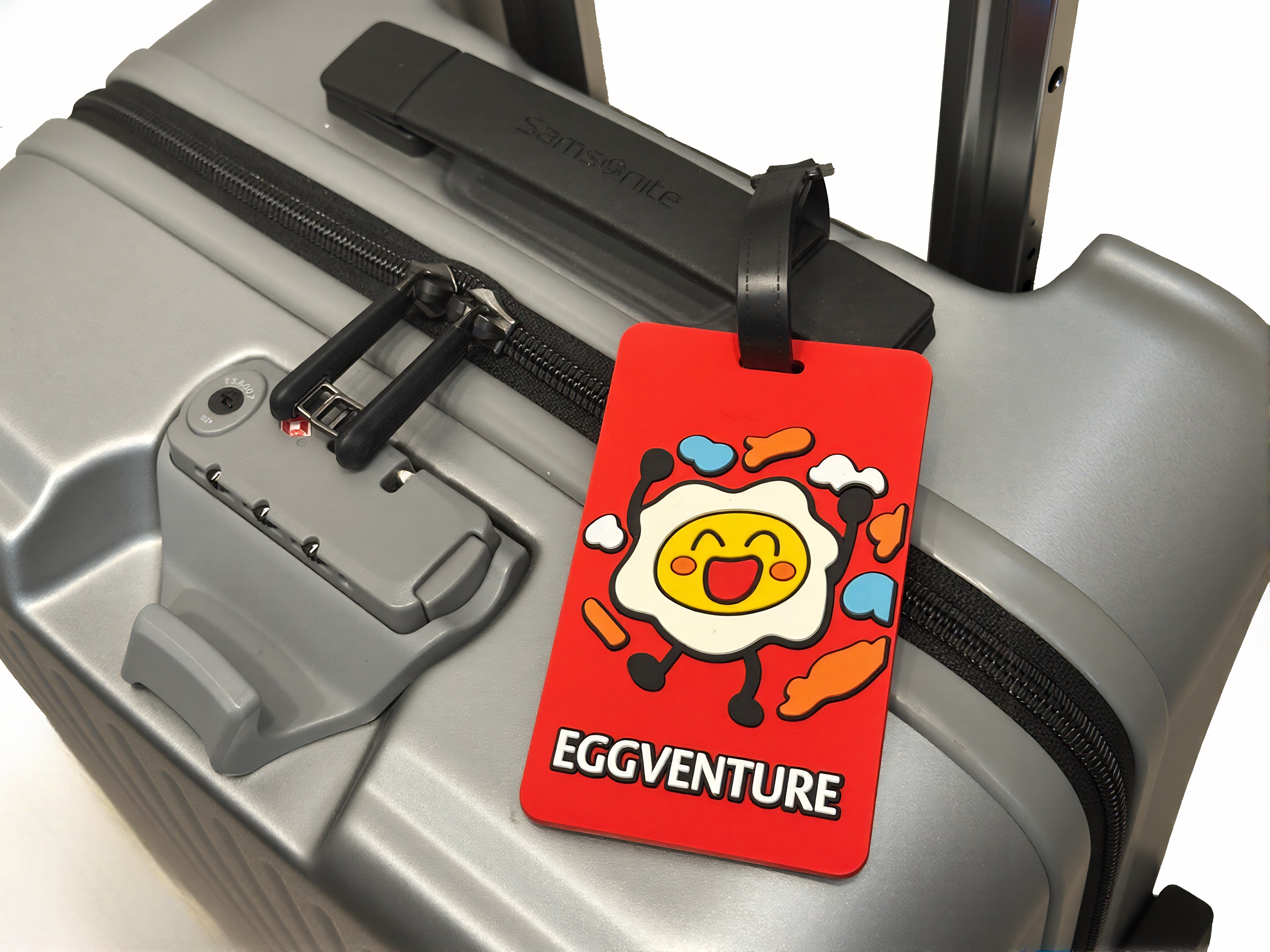 雞蛋小人吊牌卡套|旅行行李掛件展示效果