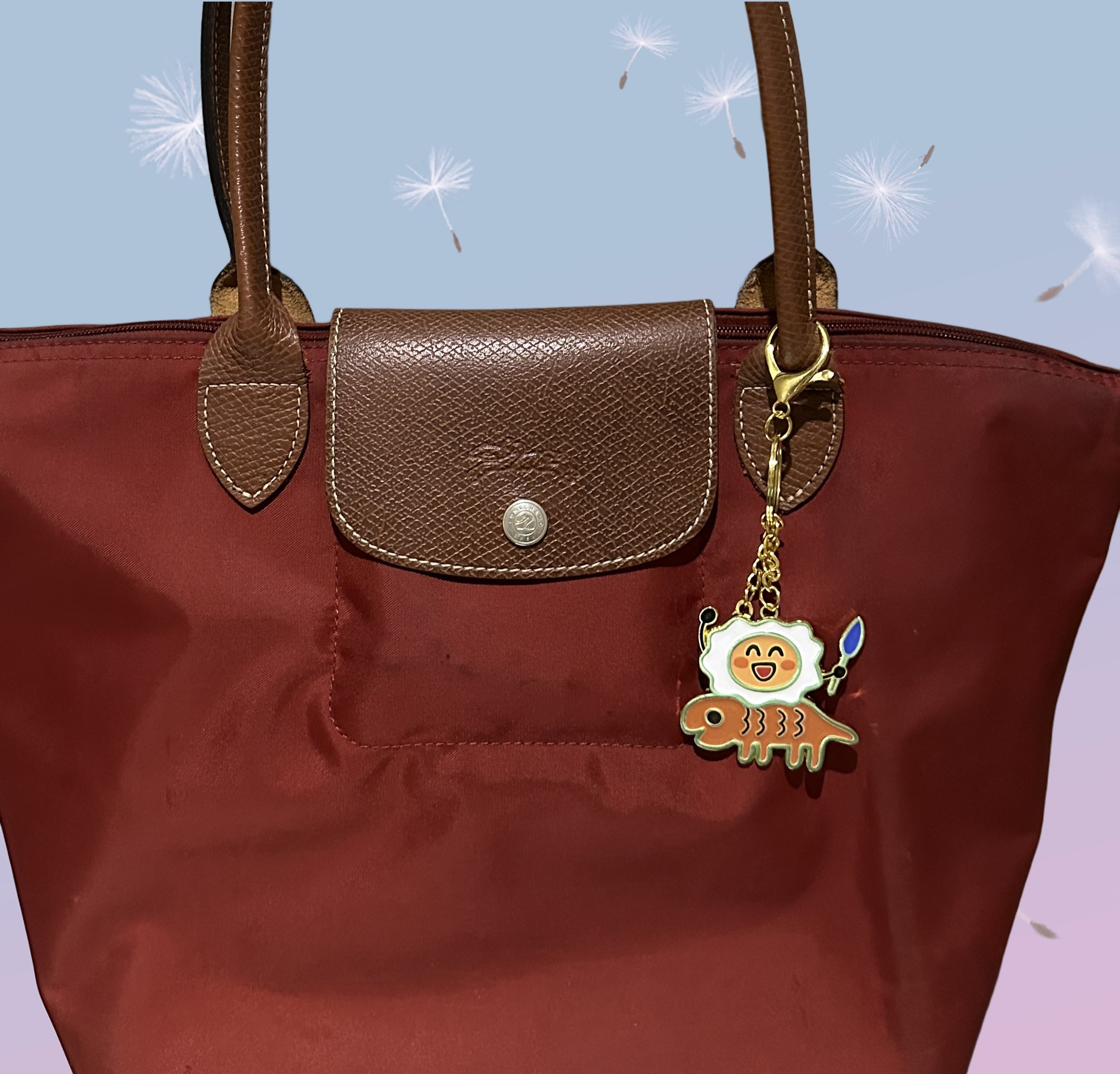 雞蛋騎士鑰匙圈吊飾|掛於包包的展示效果