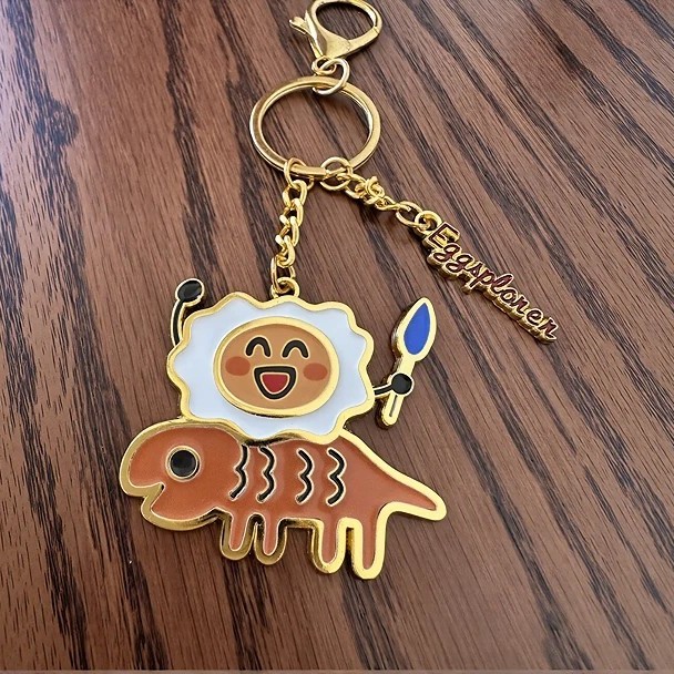 金屬烤漆吊飾雞蛋騎士|童趣恐龍造型鑰匙圈