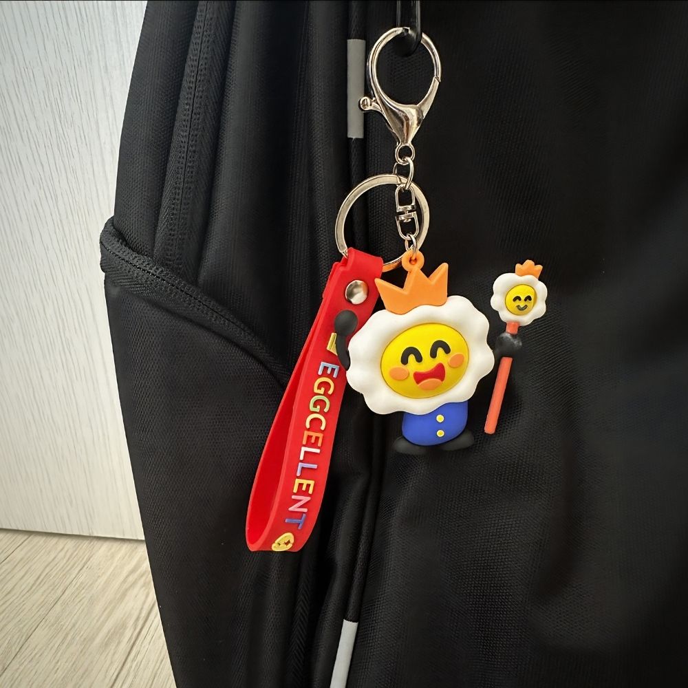 立體公仔鑰匙圈雞蛋國王｜童趣皇冠造型與俏皮設計