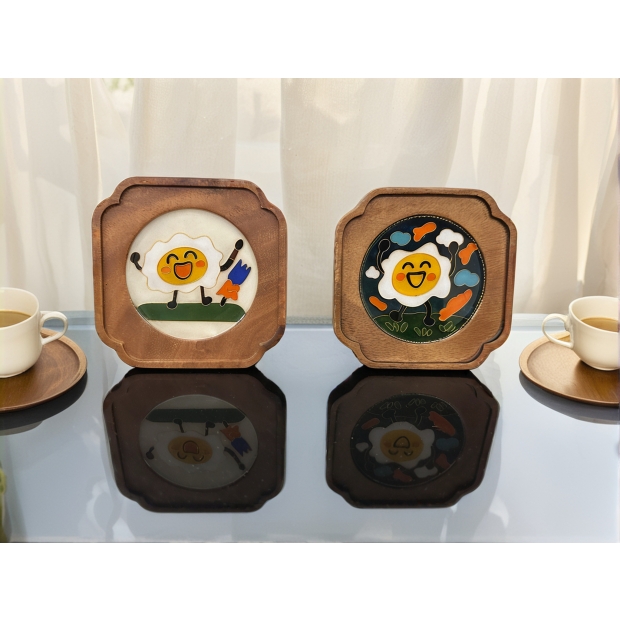 掐絲琺瑯,童趣,托盤,壺托,禮品,茶具,泡茶,擺件