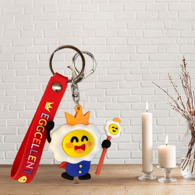 雞蛋國王,雞蛋小人系列, 立體公仔鑰匙圈,可愛吊飾