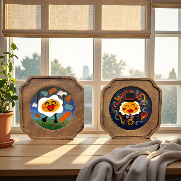 掐絲琺瑯,童趣,托盤,壺托,禮品,茶具,泡茶,擺件