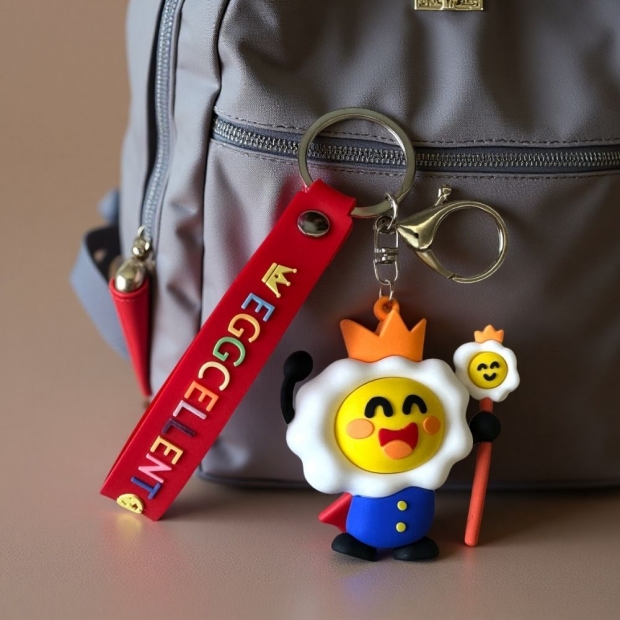 雞蛋國王,雞蛋小人系列, 立體公仔鑰匙圈,可愛吊飾