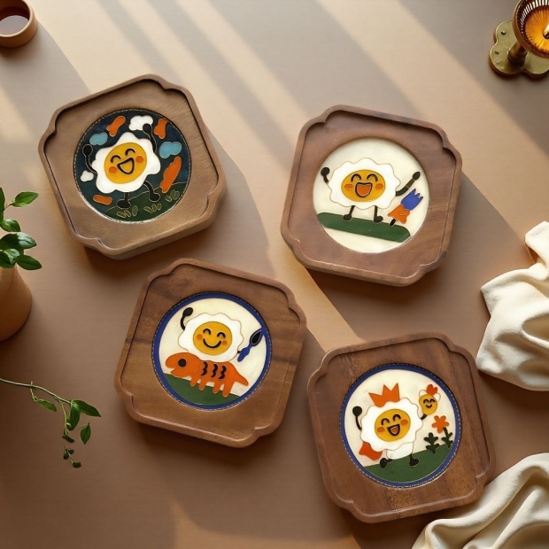 掐絲琺瑯,童趣,托盤,壺托,禮品,茶具,泡茶,擺件