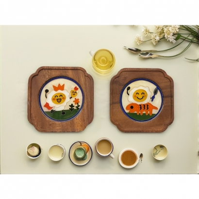 掐絲琺瑯,童趣,托盤,壺托,禮品,茶具,泡茶,擺件