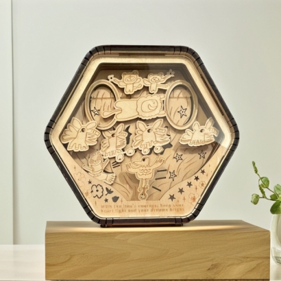 客製化禮贈品,木雕燈,小夜燈
