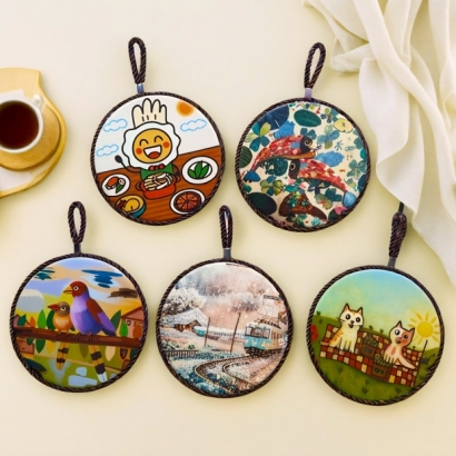 陶瓷隔熱墊, 鍋墊 杯墊 耐高溫 防滑 童趣 原創 時尚精美可愛