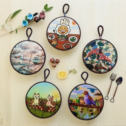 陶瓷隔熱墊, 鍋墊 杯墊 耐高溫 防滑 童趣 原創 時尚精美可愛