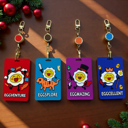 伸縮拉扣卡套-雞蛋小人系列 | 伸縮證件套 悠遊卡套 原創IP 童趣繽紛 