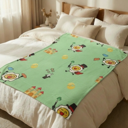 法蘭絨毛毯,雞蛋小人,Egg Friends,可愛,療癒,保暖,萬用毯,薄毯,午睡毯,披肩,聖誕禮物,交換禮物,旅行